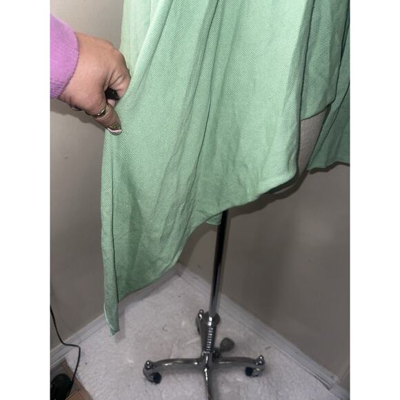 Eileen Fisher Women Green Open Front Hi-Lo Cardigan Sweater Silk Cashmere Sz L - Picture 3 of 12